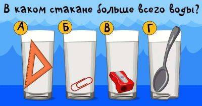 Напрягая извилины и вспоминая уроки физики, можно решить эту логическую задачу: в каком стакане больше воды? - leprechaun.land - республика Коми